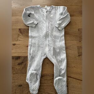Petit Lem Gray Footed Baby One-Piece Zipper Pajamas size 12 months